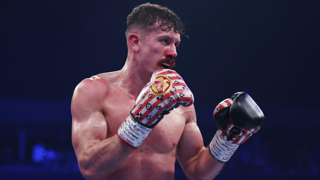 Stoke boxer Nathan Heaney in action