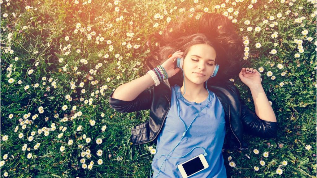 Girl listening to music