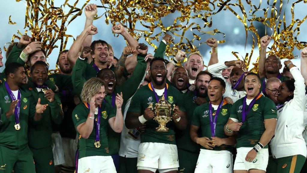 Siya Kolisi and the 2019 Rugby World Cup winning team