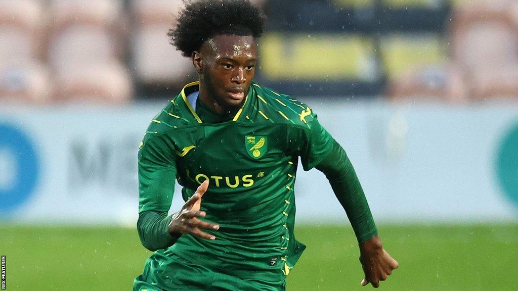 Abu Kamara in action for Norwich City