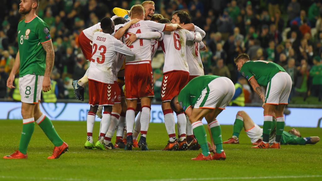 Denmark players celebrate