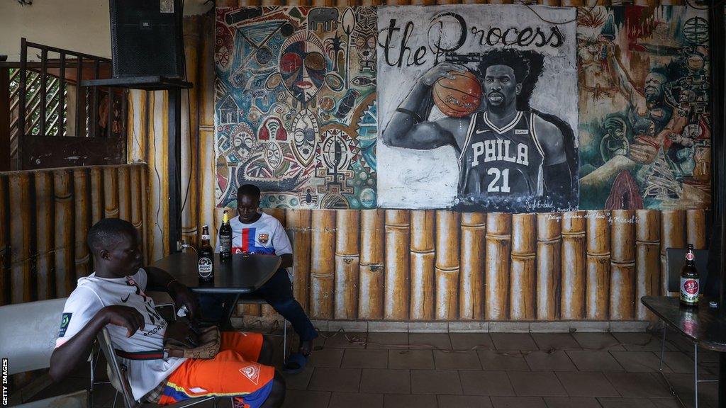 NBA's MVP Joel Embiid is hailed in his native Cameroon and his image can be found far and wide in Yaounde