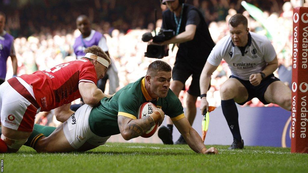 Malcolm Marx got South Africa rolling with the first of their tries in Cardiff