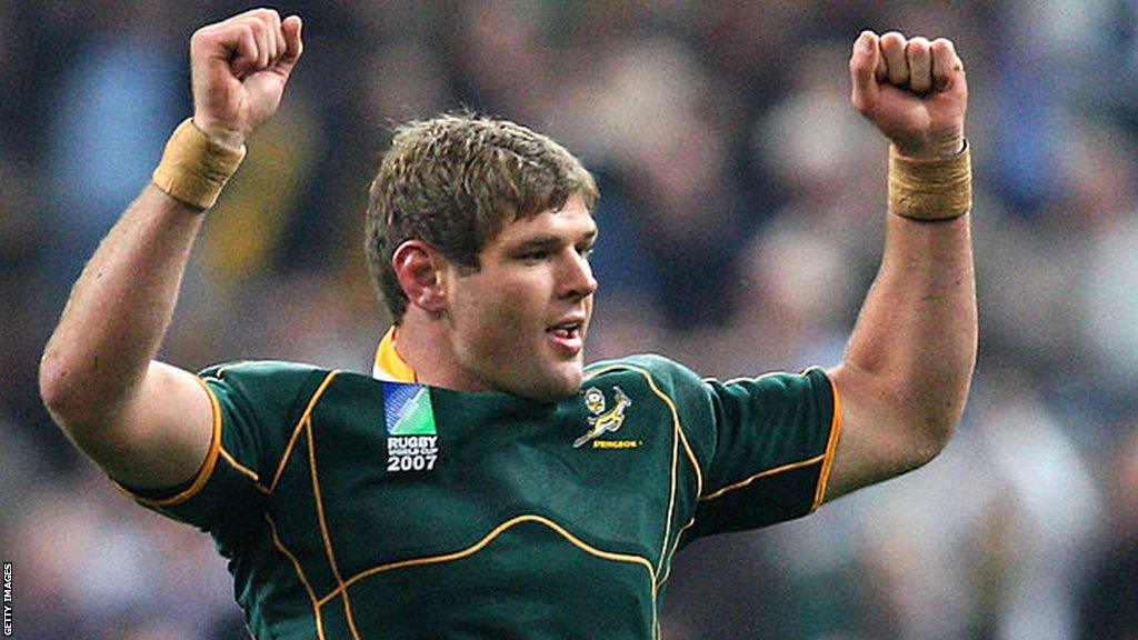 Johann Muller celebrates during the 2007 World Cup