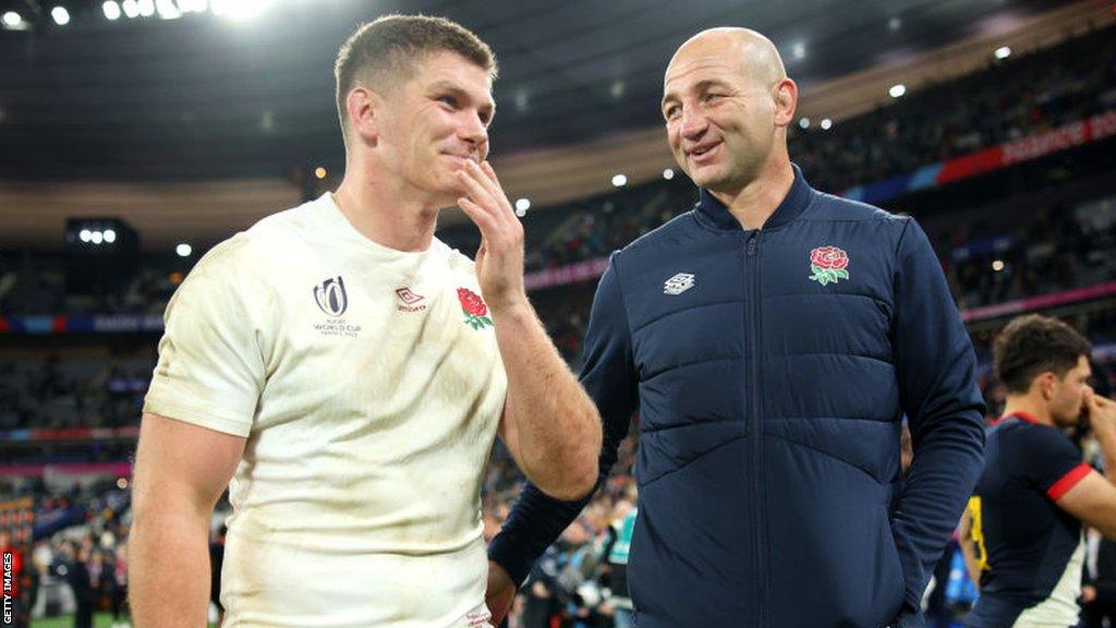 England's Owen Farrell and Steve Borthwick