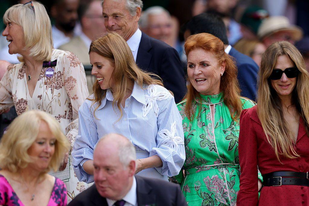 Princess Beatrice and Sarah Ferguson watch on from the Wimbledon Centre Court royal box