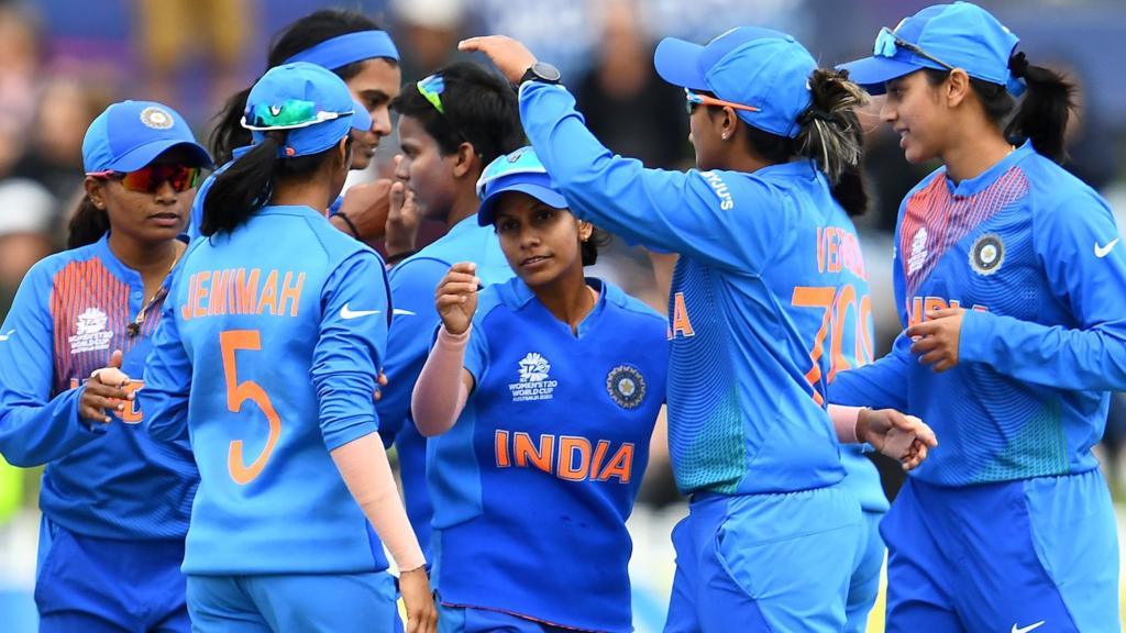 India celebrate a wicket