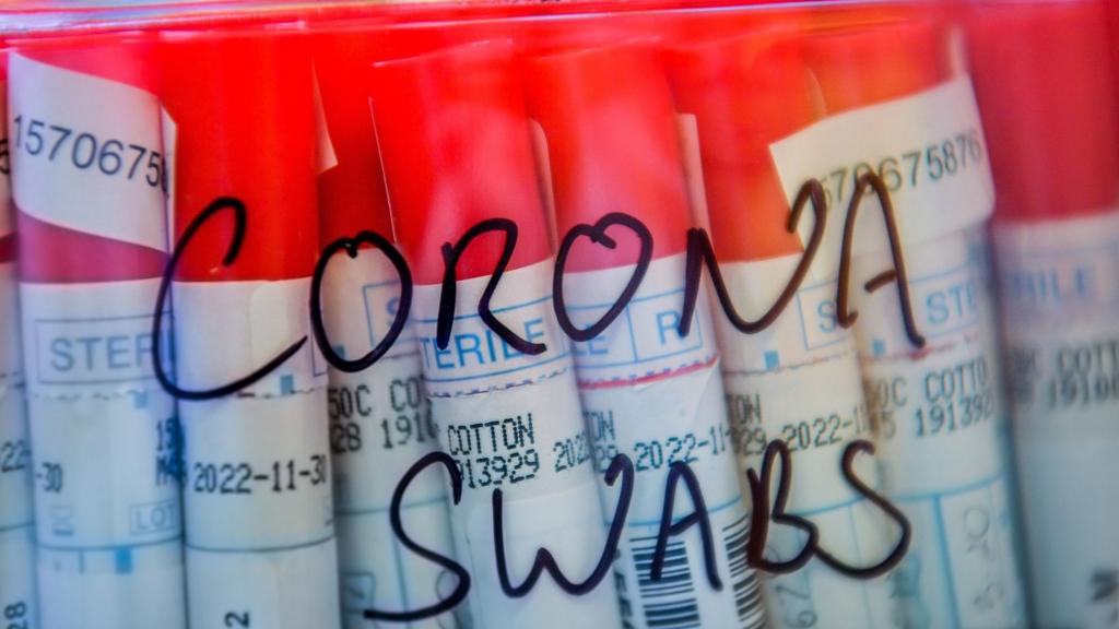 Samples at a hospital lab in Cardiff (file pic)