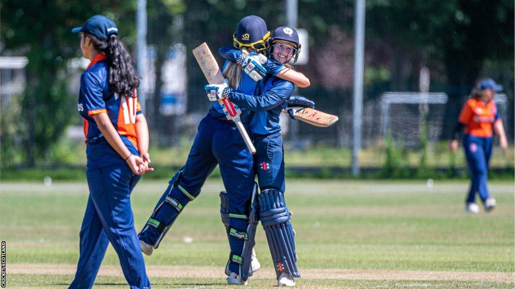 Scotland celebrate qualifying for the U19 World Cup