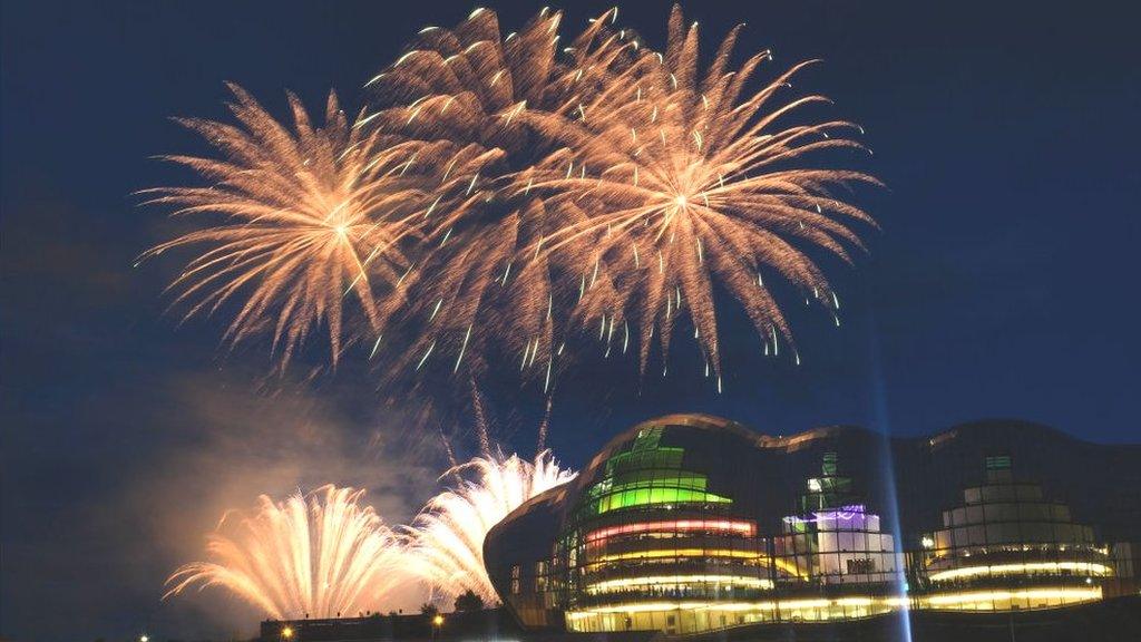 fireworks opening the Great Exhibition of the North