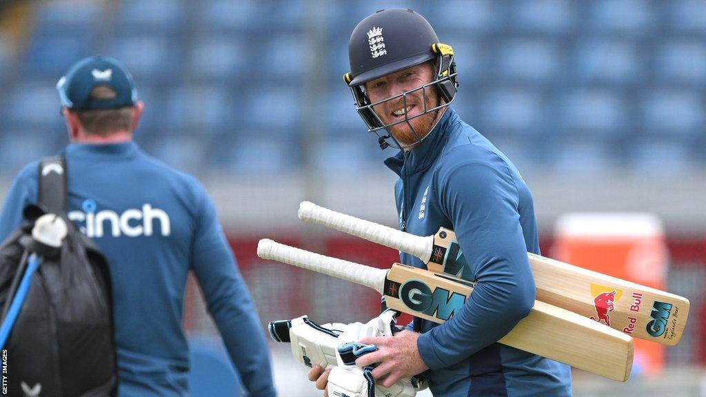 Ben Stokes walks to the nets