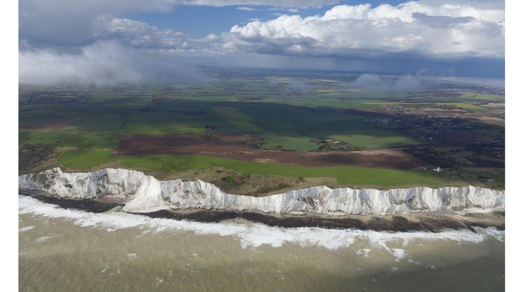 Panorama view of the White Cliffs of Dover