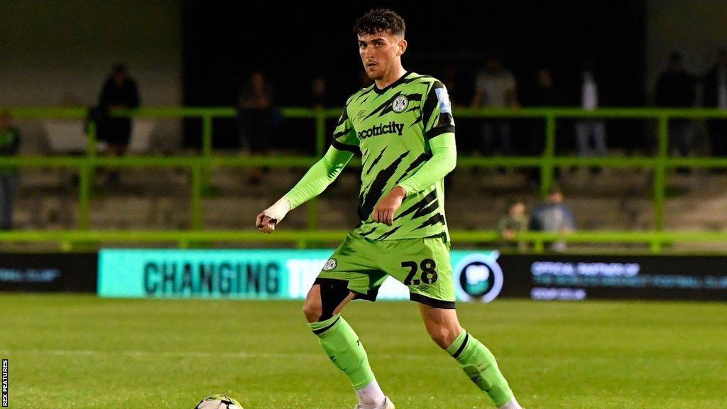 Callum Jones playing for Forest Green earlier this season