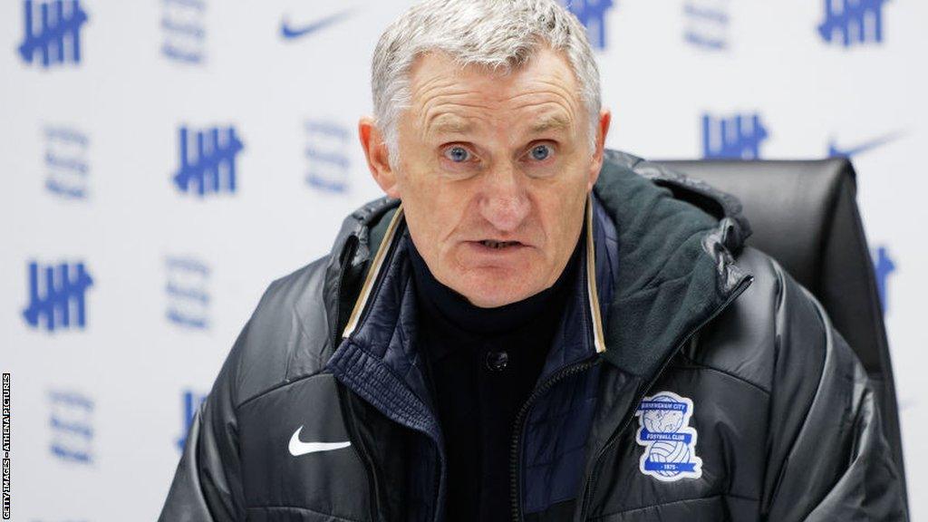 Birmingham City manager Tony Mowbray