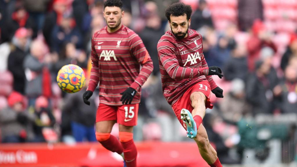 Mo Salah of Liverpool during the warm-up