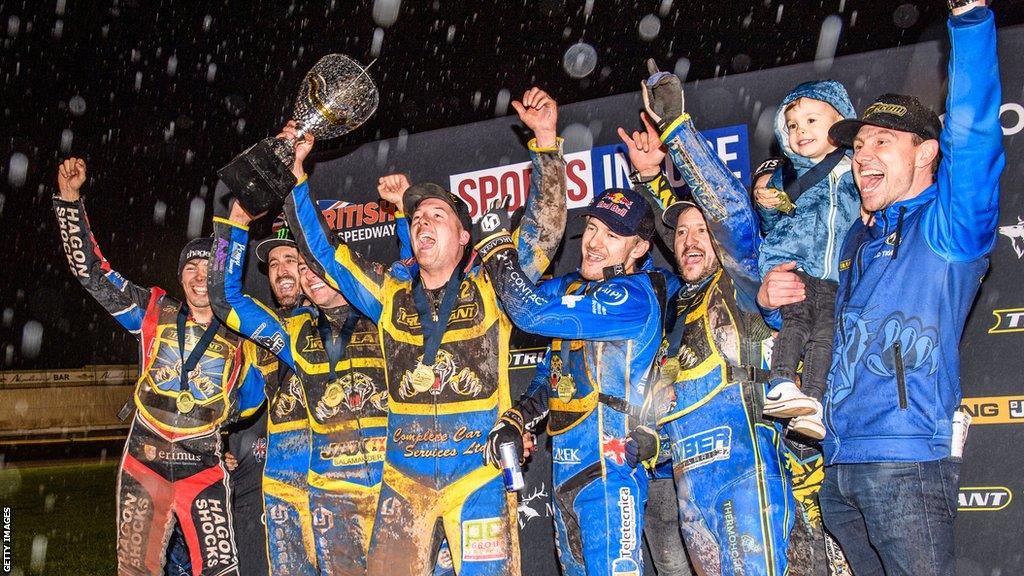 Sheffield Tigers pose with the trophy