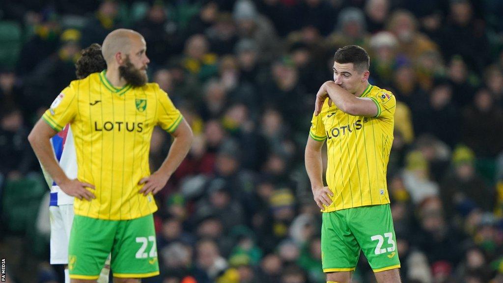 Norwich players dejected