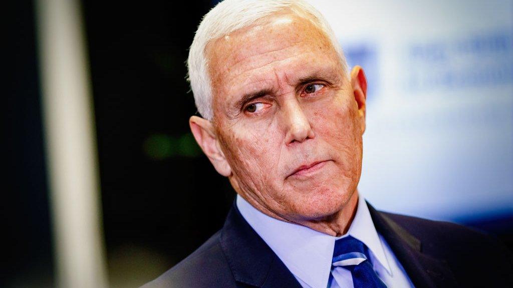 Pence looking away from the camera