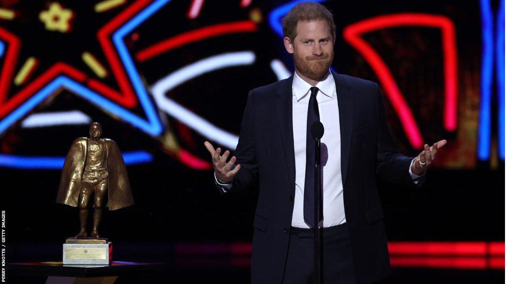 Prince Harry presented the NFL's MVP awards