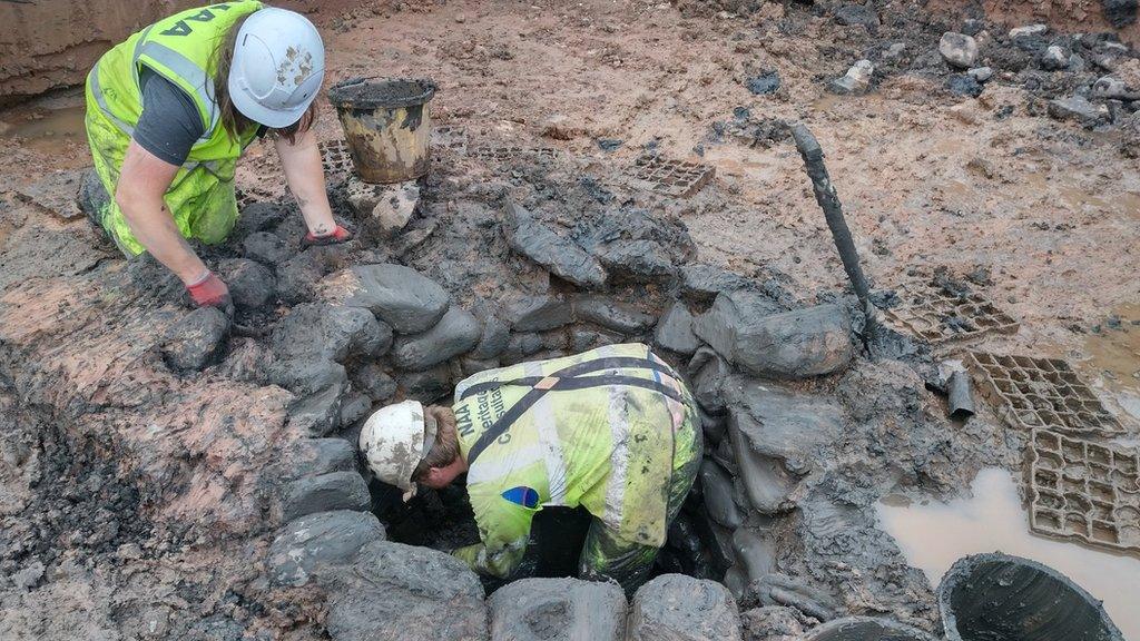 Excavation site at Berwick Infirmary