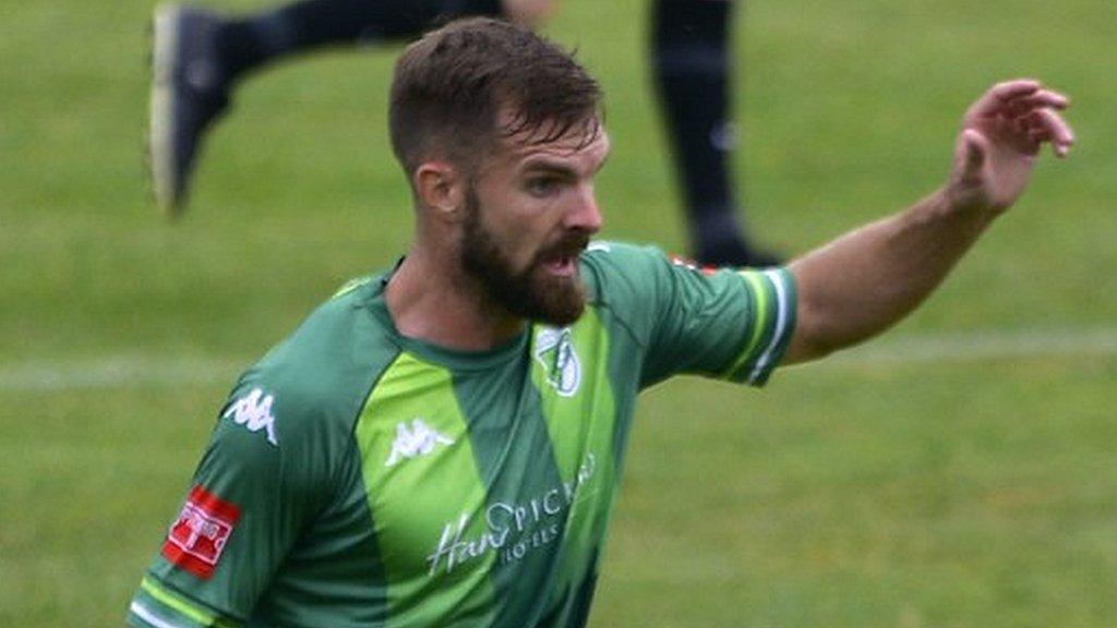 Matt Loaring playing for Guernsey FC