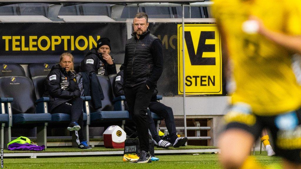 Jimmy Thelin on the sidelines of a football match