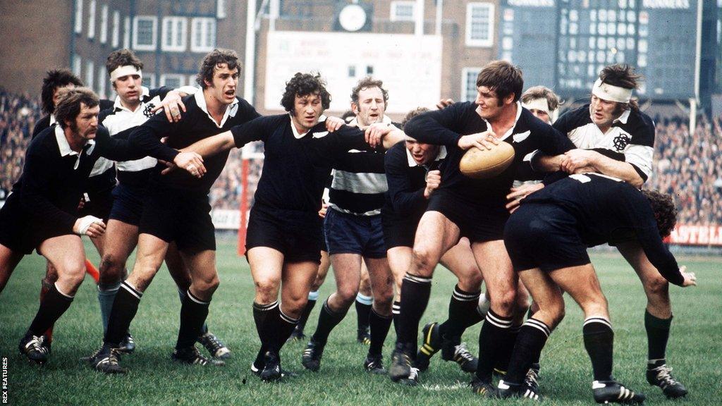 New Zealand's Graham Whiting claims a lineout during the classic match