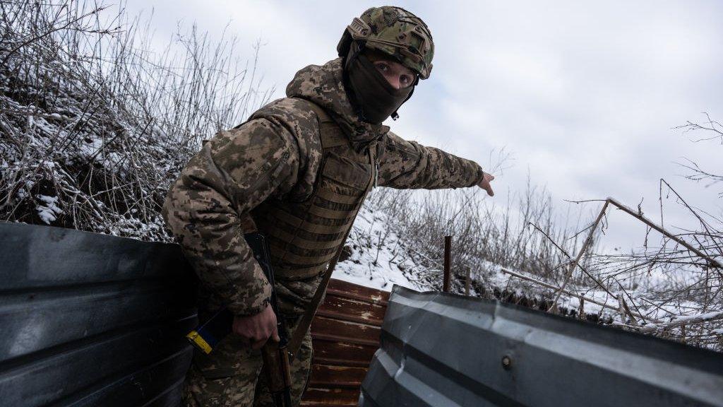 Ukrainian soldier on the front