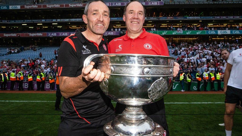 Brian Dooher and Feargal Logan managed Tyrone to All-Ireland SFC glory in their first year in charge in 2021