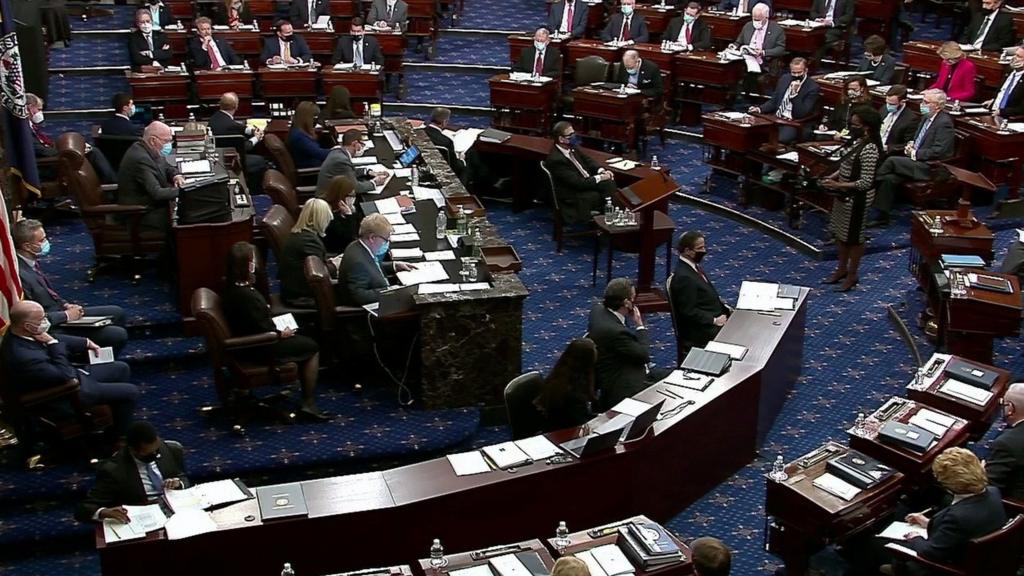 Senate chamber votes on rules to govern trial