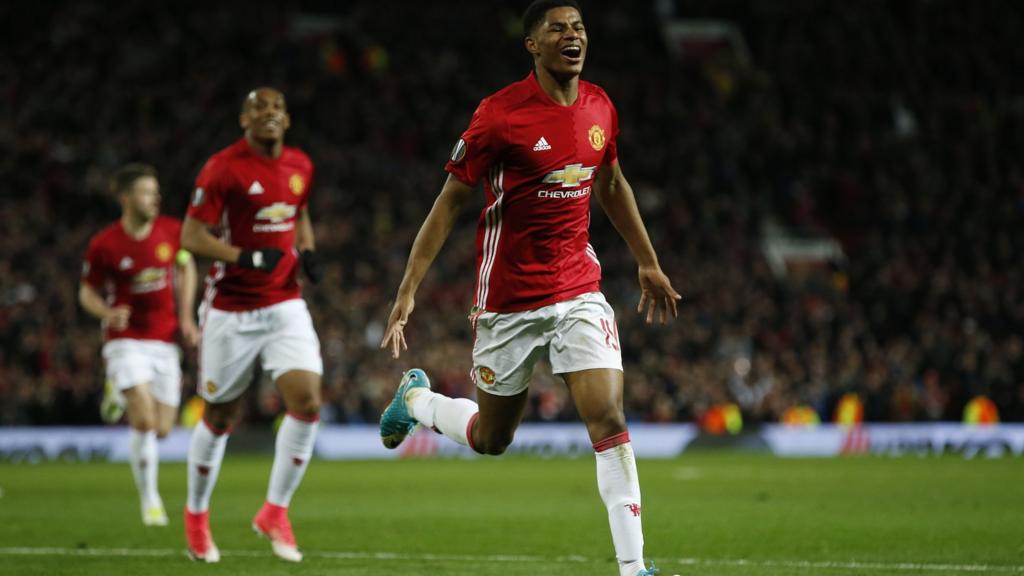 Marcus Rashford celebrates