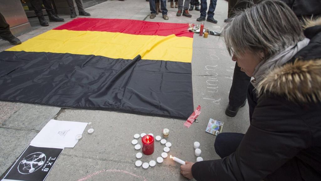 Memorial for Brussels victims in Montreal, Canada. 23 March 2016