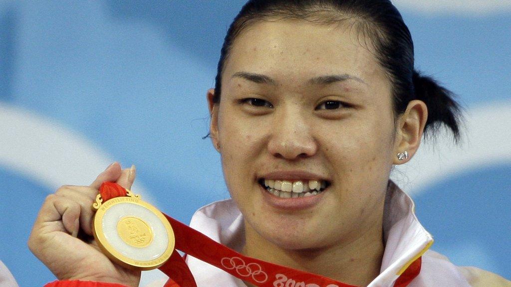 Cao Lei with her gold medal in 2008