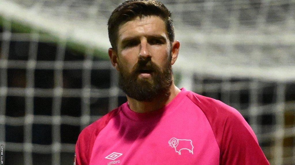 Josh Vickers playing for Derby County