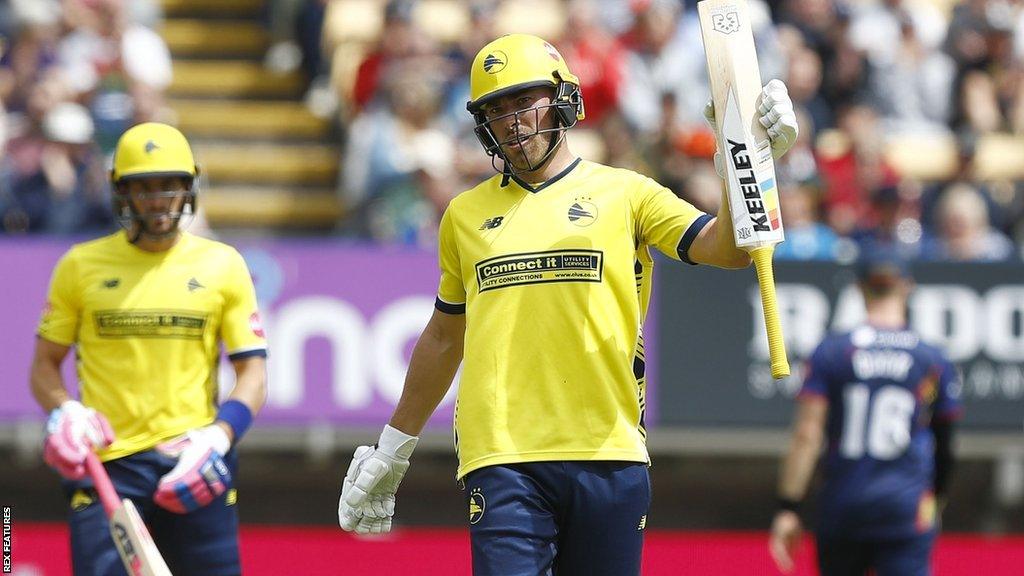 Hampshire's Joe Weatherley hit his second T20 Finals Day semi-final fifty in three years