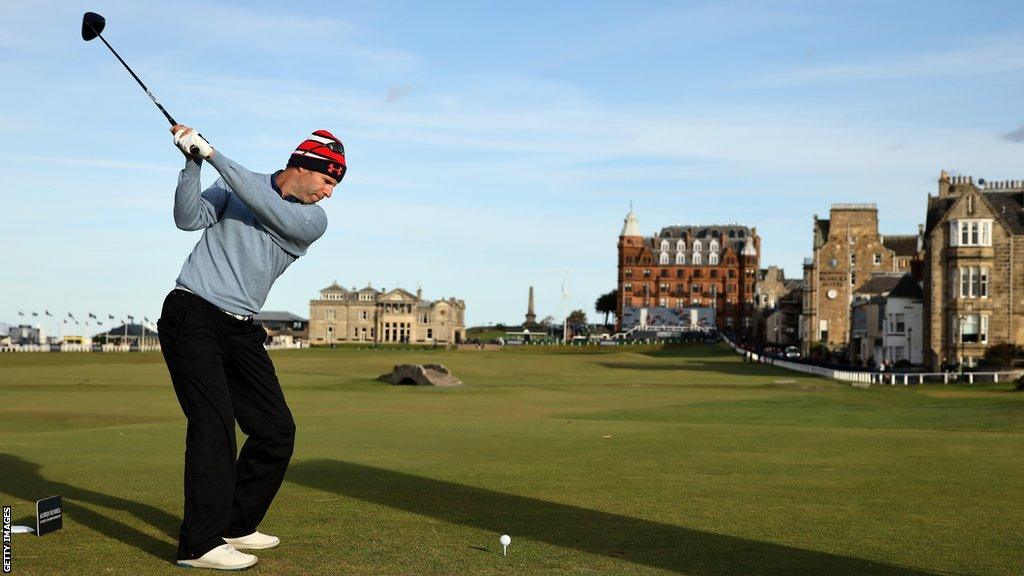 Bradley Dredge, here teeing off on the 18th at St Andrews, hopes his liking for links golf will help him thrive at Royal Porthcawl