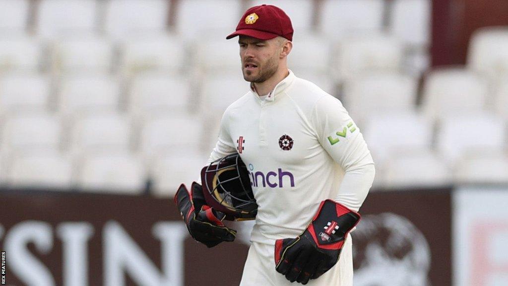 Lewis McManus playing for Northamptonshire