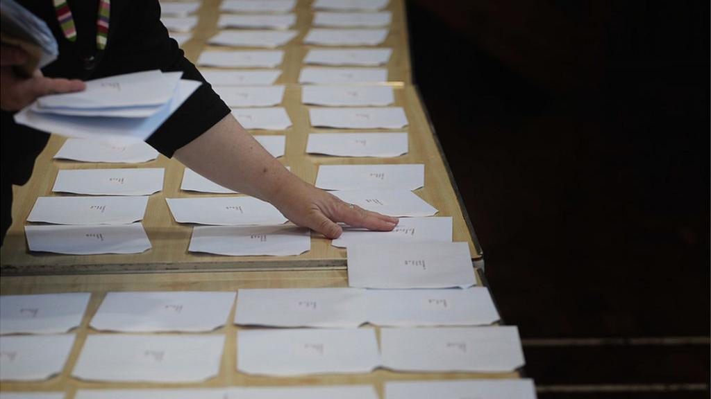 A-level results sheets on a table