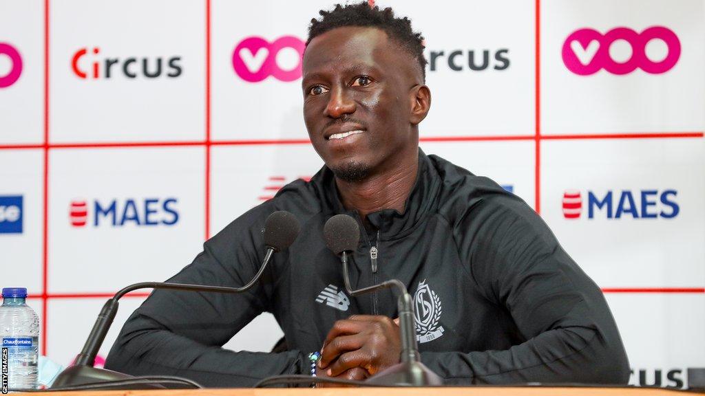 Former Senegal international Mbaye Leye being unveiled as coach of Standard Liege