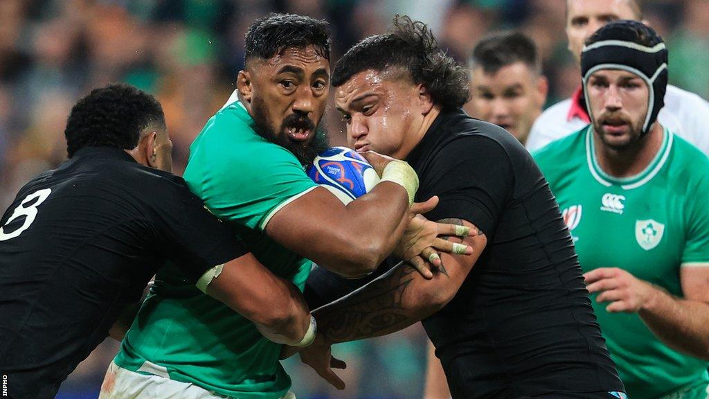 Bundee Aki in action against New Zealand