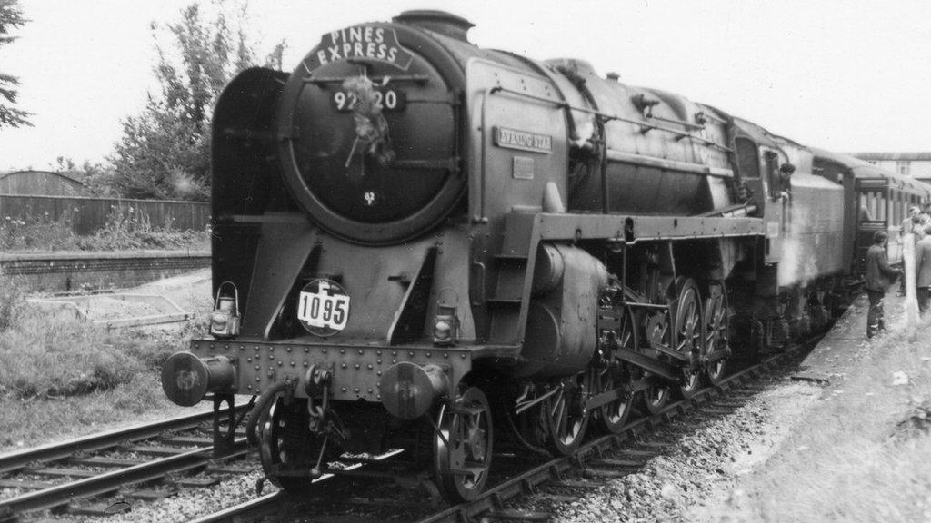 'Evening Star' stops with the last Down 'Pines Express' passenger train at Broadstone station, 8. September 1962