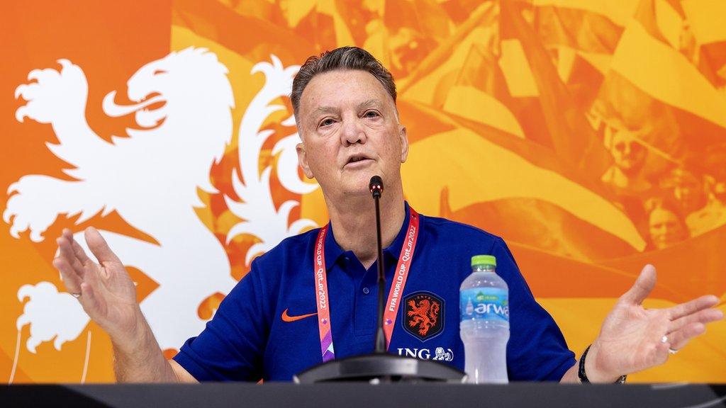 Louis van Gaal at a Netherlands news conference