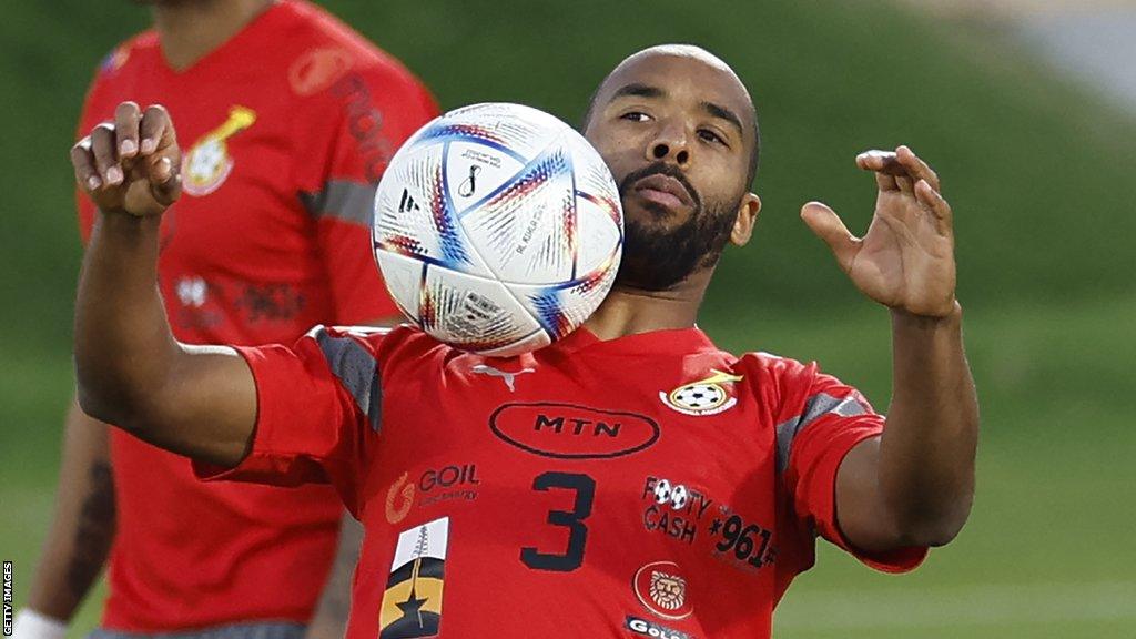 Ghana defender Denis Odoi in training