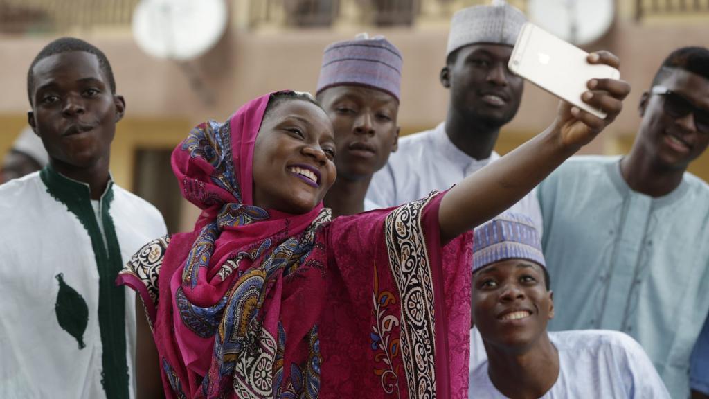 Woman taking selfie