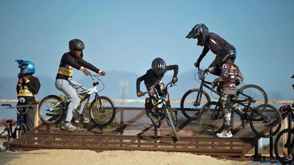 Children bikes in Khayelitsha, Cape Town, South Africa - February 2017