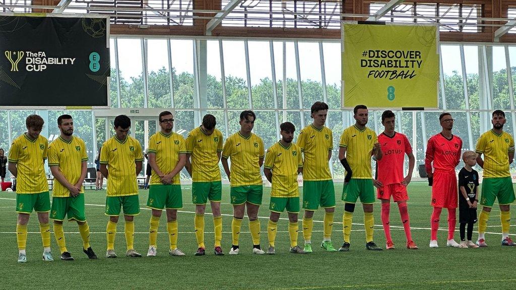 Norwich playing football in the Cerebral Palsy Cup