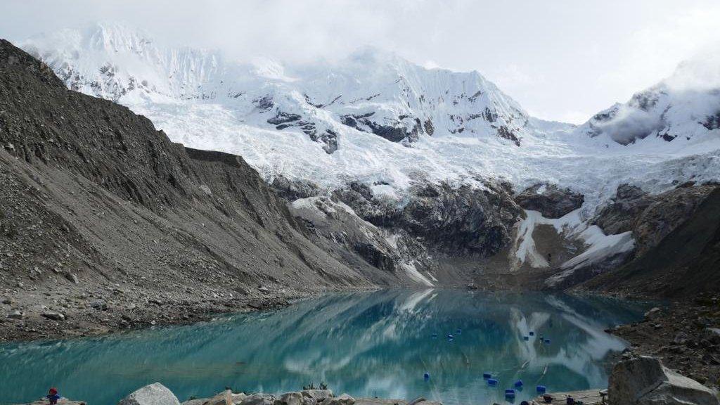 photograph of a glacial lake