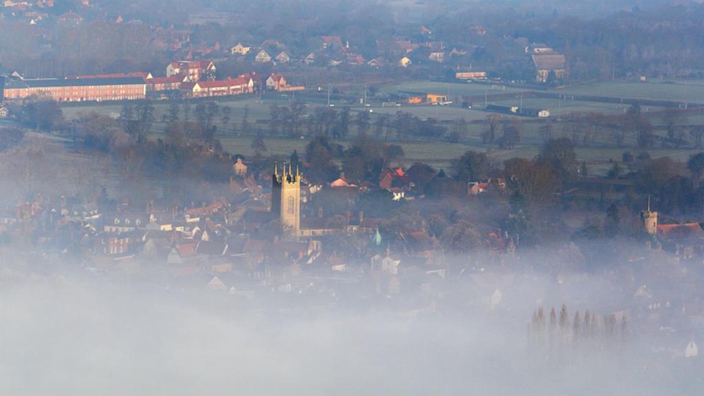 Aerial shot of Bungay