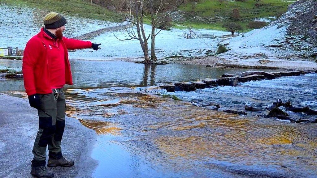 People have still been crossing the River Dove despite two stones being dislodged