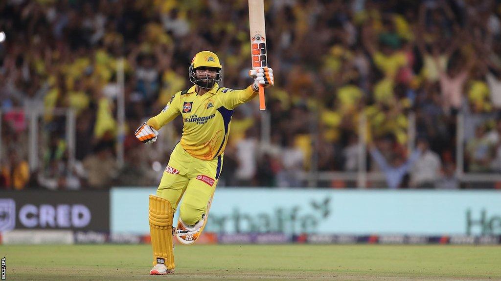 Ravindra Jadeja of Chennai Superkings celebrates